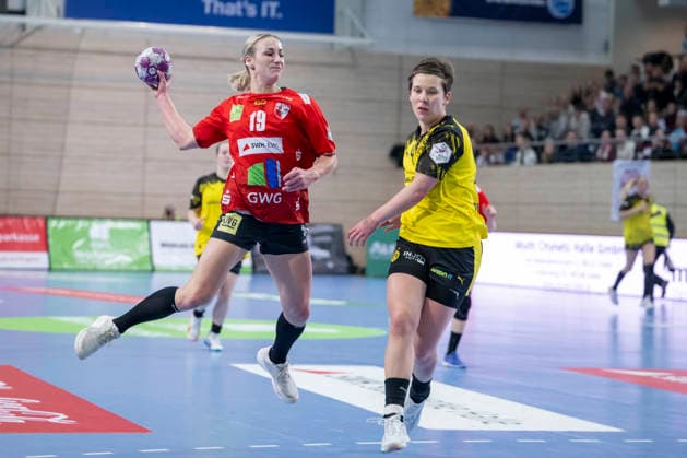 Handball Bundesliga Women,HBF, Season 2025 2026 SV Union Halle Neustadt vs Borussia Dortmund Halle, Germany February 04, 2026 In the picture Halle Saale SWH Arena Sachsen Anhalt Germany