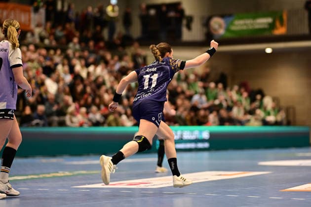 Handball I Women I Season 2025 2026 I 16 HBF I 1 Matchday I Buxtehuder SV VfL Oldenburg I 04 02 2026 Cheers, excitement, enthusiasm, euphoria, joy, happiness, cheerfulness at Isabelle Dölle 11, Buxtehuder Sportverein Buxtehude Halle Nord Niedersachsen Germany Copyright: xLobeca FelixxSchlikisx