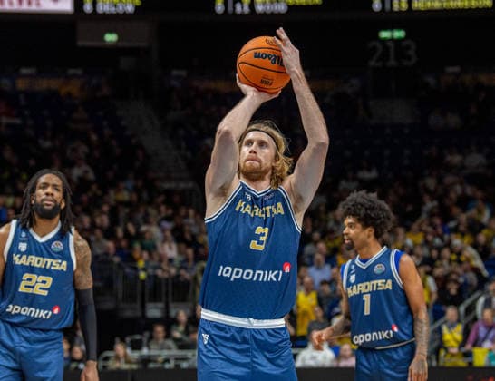 Basketball, Men, Season 2025 2026, Basketball Champions League Round of 16, Group J , Alba Berlin Karditsa Iaponiki, Noah Horchler Karditsa , 04 02 2026, Copyright: xSebastianxRäppold MatthiasxKochx
