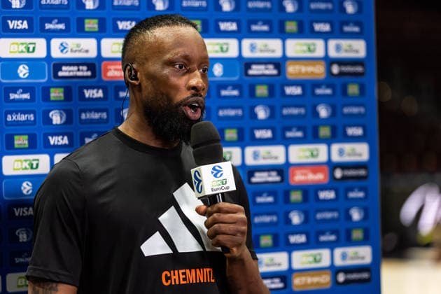 GER, BKT EuroCup, season 2025 2026, Niners Chemnitz Dolomiti Energia Trento 04 02 2026, Messe, Chemnitz, GER, BKT EuroCup, season 2025 2026, Niners Chemnitz Dolomiti Energia Trento John Edward Newman III Niners Chemnitz, 9 at the interview Photo Alexander Trienitz Chemnitz Messe Sachsen Germany