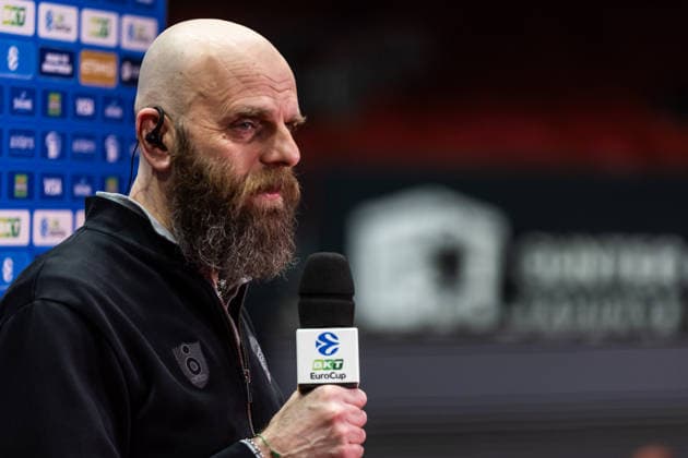 GER, BKT EuroCup, season 2025 2026, Niners Chemnitz Dolomiti Energia Trento 04 02 2026, Messe, Chemnitz, GER, BKT EuroCup, season 2025 2026, Niners Chemnitz Dolomiti Energia Trento Massimo Cancellieri Head Coach , Tolomiti Energia Trento at the interview Photo Alexander Trienitz Chemnitz Messe Sachsen Germany