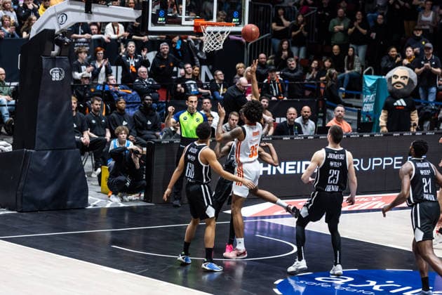 GER, BKT EuroCup, Season 2025 2026, Niners Chemnitz Dolomiti Energia Trento 04 02 2026, Fair, Chemnitz, GER, BKT EuroCup, Season 2025 2026, Niners Chemnitz Dolomiti Energia Trento Roman Bedime Niners Chemnitz, 35 Photo Alexander Trienitz Chemnitz Fair Saxony Germany
