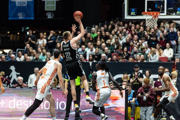 GER, BKT EuroCup, season 2025 2026, Niners Chemnitz Dolomiti Energia Trento 04 02 2026, Messe, Chemnitz, GER, BKT EuroCup, season 2025 2026, Niners Chemnitz Dolomiti Energia Trento Peyton Aldridge Tolomiti Energia Trento 22 Foto Alexander Trienitz Chemnitz Messe Sachsen Germany