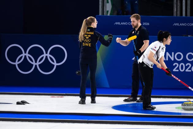 260204 Rasmus Wrana and Isabella Wrana of Sweden competes in a round robin mixed doubles curling match between Sweden and South Korea during day -2 of the 2026 Winter Olympics on February 4, 2026 in Cortina. Photo: Mathias Bergeld BILDBYRAN kod MB MB1305 curling Olympic Games, Olympische Spiele, Olympia, OS olympics winter olympics os ol olympiska spel vinter-os olympiske leker milano cortina 2026 milan cortina 2026 milano cortina 2026 olympic games milano cortina 2026 winter olympic games milano cortina-os milano cortina-ol vinter-ol -2 bbeng round robin jubel celebrate *** 260204 Rasmus Wrana and Isabella Wrana of Sweden competes in a round robin mixed doubles curling match between Sweden and South Korea during day 2 of the 2026 Winter Olympics on February 4, 2026 in Cortina Photo Mathias Bergeld BILDBYRAN kod MB MB1305 curling olympic games olympics winter olympics os ol olympiska spel vinter os olympiske leker milano cortina 2026 milan cortina 2026 milano cortina 2026 olympic games milano cortina 2026 winter olympic games milano cortina os milano cortina ol vinter ol 2 bbeng round robin jubel celebrate  Copyright: MATHIASxBERGELD BB260204MB106