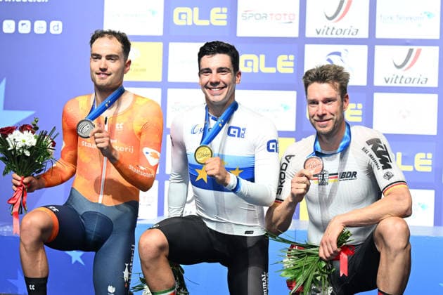 04-02-2026 European Championships Elite Track; Giornata 04; 2026, Portogallo; 2026, Olanda; 2026, Germany; Leitao, Iuri; Dorenbos, Yanne; Kluge, Roger; Konya - Velodrom; 