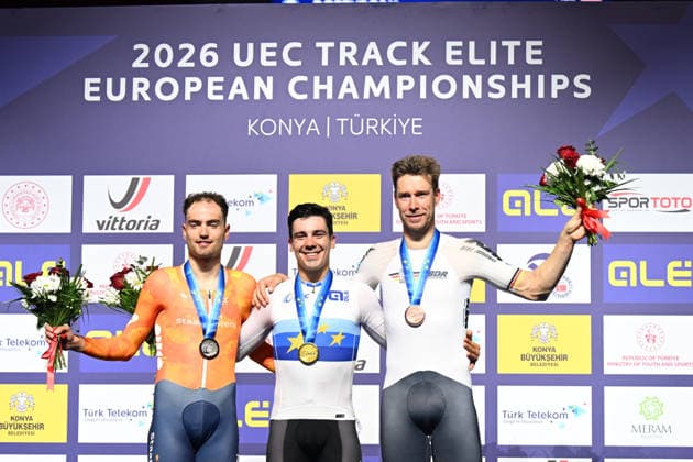 04-02-2026 European Championships Elite Track; Giornata 04; 2026, Portogallo; 2026, Olanda; 2026, Germany; Leitao, Iuri; Dorenbos, Yanne; Kluge, Roger; Konya - Velodrom; 