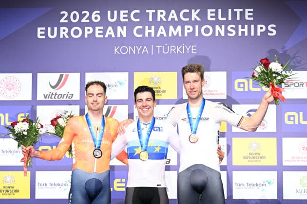 04-02-2026 European Championships Elite Track; Giornata 04; 2026, Portogallo; 2026, Olanda; 2026, Germany; Leitao, Iuri; Dorenbos, Yanne; Kluge, Roger; Konya - Velodrom; 