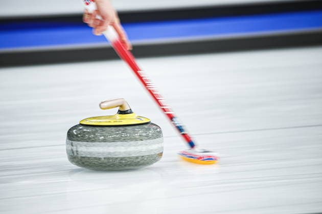 ITALY, CORTINA D AMPEZZO - FEBRUARY 4, 2026: Curler Magnus Nedregotten of Norway is in action in the Mixed Doubles Round Robin Session 1 curling event during the 2026 Winter Olympic Games, Olympische Spiele, Olympia, OS at the Cortina Curling Olympic Stadium. Mikhail Tereshchenko TASS  88209658