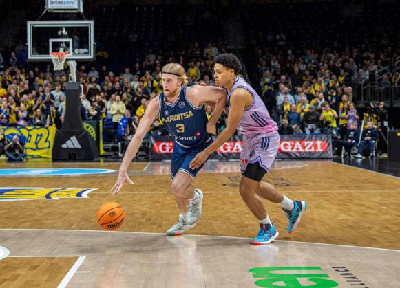 Basketball, Men, Season 2025 2026, Basketball Champions League Round of 16, Group J , Alba Berlin Karditsa Iaponiki, v l Noah Horchler Karditsa , Jack Kayil Alba , 04 02 2026, Copyright: xSebastianxRäppold MatthiasxKochx
