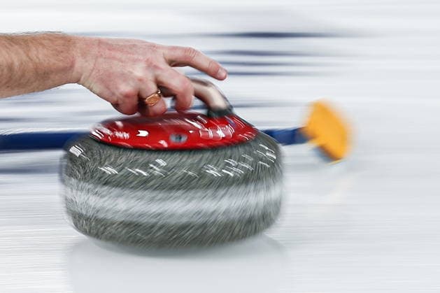 ITALY, CORTINA D AMPEZZO - FEBRUARY 4, 2026: Curler Rasmus Wrana of Sweden is in action in the Mixed Doubles Round Robin Session 1 curling event during the 2026 Winter Olympic Games, Olympische Spiele, Olympia, OS at the Cortina Curling Olympic Stadium. Mikhail Tereshchenko TASS  88210998