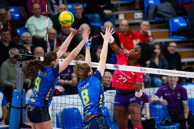2026.02.04 Rzeszow Siatkowka, Liga Mistrzyn 2026 DevelopRes Rzeszow - SSC Palmberg Schwerin N z Taylor Bannister Foto Marta Badowska PressFocus 2026.02.04 Rzeszow Volleyball, CEV Champions League Volley 2026 Women Taylor Bannister Credit: Marta Badowska PressFocus NEWSPIX.PL --- newspix.pl POLAND OUT! 