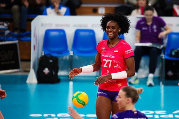 2026.02.04 Rzeszow Siatkowka, Liga Mistrzyn 2026 DevelopRes Rzeszow - SSC Palmberg Schwerin N z Taylor Bannister Foto Marta Badowska PressFocus 2026.02.04 Rzeszow Volleyball, CEV Champions League Volley 2026 Women Taylor Bannister Credit: Marta Badowska PressFocus NEWSPIX.PL --- newspix.pl POLAND OUT! 