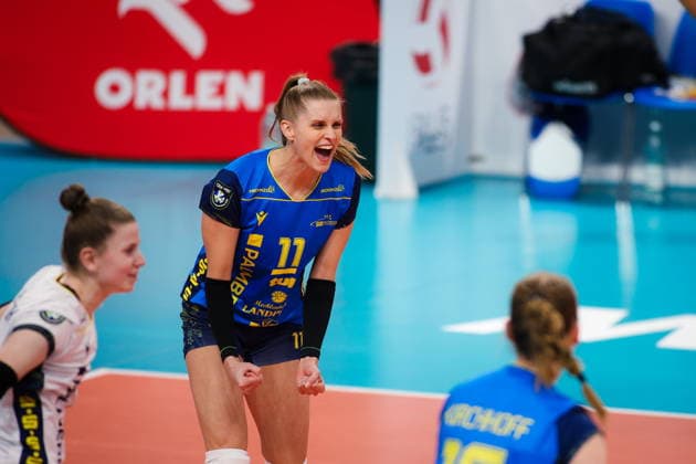 2026.02.04 Rzeszow Siatkowka, Liga Mistrzyn 2026 DevelopRes Rzeszow - SSC Palmberg Schwerin N z Annegret Holzig Foto Marta Badowska PressFocus 2026.02.04 Rzeszow Volleyball, CEV Champions League Volley 2026 Women Annegret Holzig Credit: Marta Badowska PressFocus NEWSPIX.PL --- newspix.pl POLAND OUT! 
