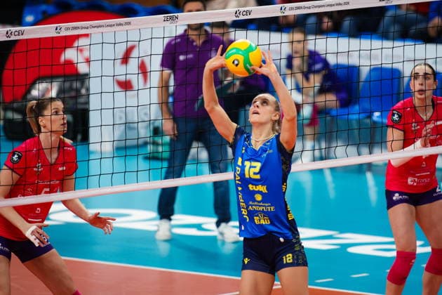 2026.02.04 Rzeszow Siatkowka, Liga Mistrzyn 2026 DevelopRes Rzeszow - SSC Palmberg Schwerin N z Hannah Kohn Foto Marta Badowska PressFocus 2026.02.04 Rzeszow Volleyball, CEV Champions League Volley 2026 Women Hannah Kohn Credit: Marta Badowska PressFocus NEWSPIX.PL --- newspix.pl POLAND OUT! 