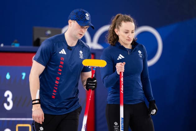 260204 Bruce Mouat and Jennifer Dodds of Great Britain compete in a round robin mixed doubles curling match between Great Britain and Norway during day -2 of the 2026 Winter Olympics on February 4, 2026 in Cortina. Photo: Mathias Bergeld BILDBYRAN kod MB MB1305 curling Olympic Games, Olympische Spiele, Olympia, OS olympics winter olympics os ol olympiska spel vinter-os olympiske leker milano cortina 2026 milan cortina 2026 milano cortina 2026 olympic games milano cortina 2026 winter olympic games milano cortina-os milano cortina-ol vinter-ol -2 bbeng round robin *** 260204 Bruce Mouat and Jennifer Dodds of Great Britain compete in a round robin mixed doubles curling match between Great Britain and Norway during day 2 of the 2026 Winter Olympics on February 4, 2026 in Cortina Photo Mathias Bergeld BILDBYRAN kod MB MB1305 curling olympic games olympics winter olympics os ol olympiska spel vinter os olympiske leker milano cortina 2026 milan cortina 2026 milano cortina 2026 olympic games milano cortina 2026 winter olympic games milano cortina os milano cortina ol vinter ol 2 bbeng round robin  Copyright: MATHIASxBERGELD BB260204MB132