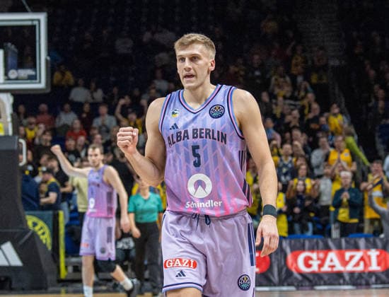 Basketball, Men, Season 2025 2026, Basketball Champions League Round of 16, Group J , Alba Berlin Karditsa Iaponiki, Sam Griesel Alba , 04 02 2026, Copyright: xSebastianxRäppold MatthiasxKochx