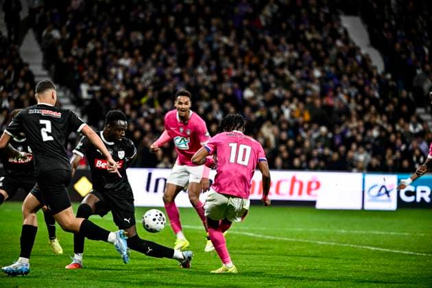FOOTBALL : Toulouse vs Amiens - 8eme de Finale de la Coupe de France - Toulouse - 04 02 2026 Action but et joie Yann Gboho (tfc) Toulouse  Copyright: xThierryxBretonx