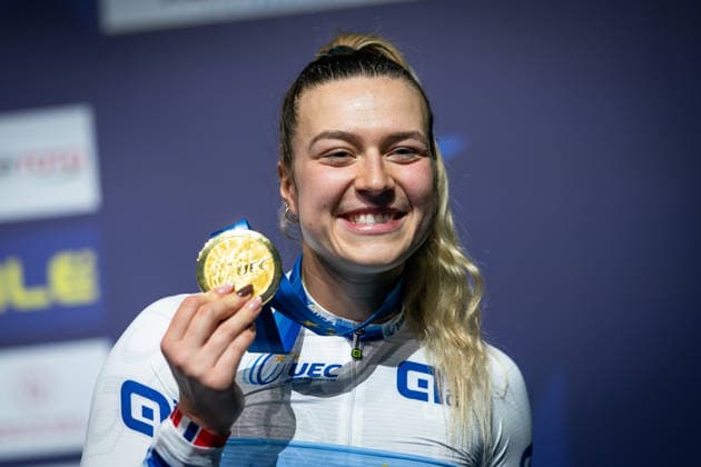 2026 UEC Track Elite European Championships, Konya (TUR) - Day 4 Mathilde GROS is pictured during day 4 of the 2026 UEC Track Elite European Championships in Konya, Turkey, on February 4, 2026. The European Championships take place from February 1 to February 5, 2026. Konya Turkey  Copyright: xFilipxBezdÄ›kx originalFilename:bezdek-notitle260204_npKJ1.jpg