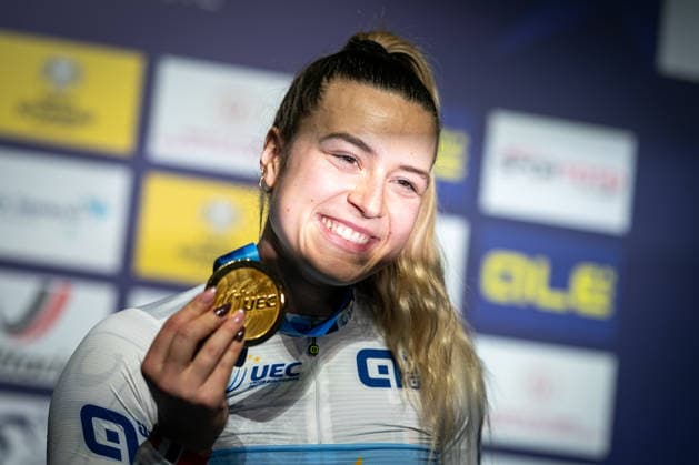 2026 UEC Track Elite European Championships, Konya (TUR) - Day 4 Mathilde GROS is pictured during day 4 of the 2026 UEC Track Elite European Championships in Konya, Turkey, on February 4, 2026. The European Championships take place from February 1 to February 5, 2026. Konya Turkey  Copyright: xFilipxBezdÄ›kx originalFilename:bezdek-notitle260204_npByB.jpg