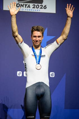 KLUGE Roger UEC Track Cycling European Championships Konya 2026 KLUGE Roger GER Germany Third Place Award Ceremony Medal Ceremony Podium Portrait Portrait Portrait Event Event UEC Track Cycling European Championships 2026 Category Category Cycling Track Cycling European Championships Location Location Asia Türkiye Konya Discipline Omnium Category Elite Men Distance m Date Date 04 02 2026 Wednesday Day 4