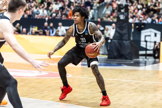 GER, BKT EuroCup, Season 2025 2026, Niners Chemnitz Dolomiti Energia Trento 04 02 2026, Fair, Chemnitz, GER, BKT EuroCup, Season 2025 2026, Niners Chemnitz Dolomiti Energia Trento Khalif Battle Tolomiti Energia Trento 99 Photo Alexander Trienitz Chemnitz Fair Saxony Germany