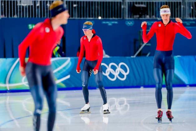 Winter Olympics in Milan Cortina 2026 Milan, Italy 20260205. Skate skaters Peder Kongshaug and Sander Eitrem train in the Milan Speed skating, Eisschnelllauf arena during the Milan Cortina 2026 Winter Olympics. All will run 5000m on Sunday. Photo: Heiko Junge NTB Milano Italy EDITORIAL USE ONLY. RESTRICTED USE FOR BETTING COMPANIES Ref:_SPObtXZShUkt9k.jpg *** Winter Olympics in Milan Cortina 2026 Milan, Italy 20260205 Skate skaters Peder Kongshaug and Sander Eitrem train in the Milan Speed Skating arena during the Milan Cortina 2026 Winter Olympics All will run 5000m on Sunday Photo Heiko Junge NTB Milano Italy EDITORIAL USE ONLY RESTRICTED USE FOR BETTING COMPANIES  Copyright: xHeikoxJungex xNTBx