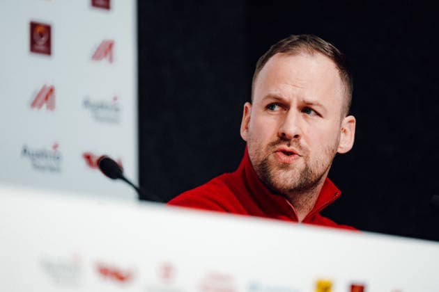 OLYMPICS - Winter Olympic Games, Olympische Spiele, Olympia, OS Milano Cortina 2026 CORTINA D AMPEZZO,ITALY,05.FEB.26 - OLYMPICS, LUGE - Winter Olympic Games Milano Cortina 2026, Austria House, preview, singles, men, press conference, PK, Pressekonferenz Rodel Austria. Image shows Christoph Iglhauser (OEOC) during an interview.  GEPAxpictures xAlexanderxSolc