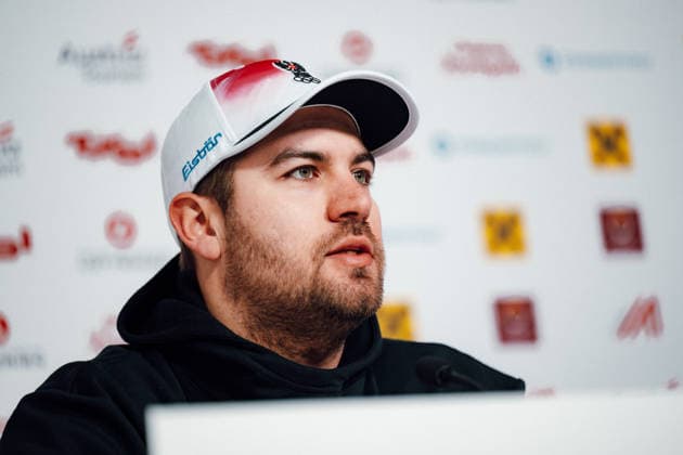 OLYMPICS - Winter Olympic Games, Olympische Spiele, Olympia, OS Milano Cortina 2026 CORTINA D AMPEZZO,ITALY,05.FEB.26 - OLYMPICS, LUGE - Winter Olympic Games Milano Cortina 2026, Austria House, preview, singles, men, press conference, PK, Pressekonferenz Rodel Austria. Image shows Nico Gleirscher (AUT) during an interview.  GEPAxpictures xAlexanderxSolc