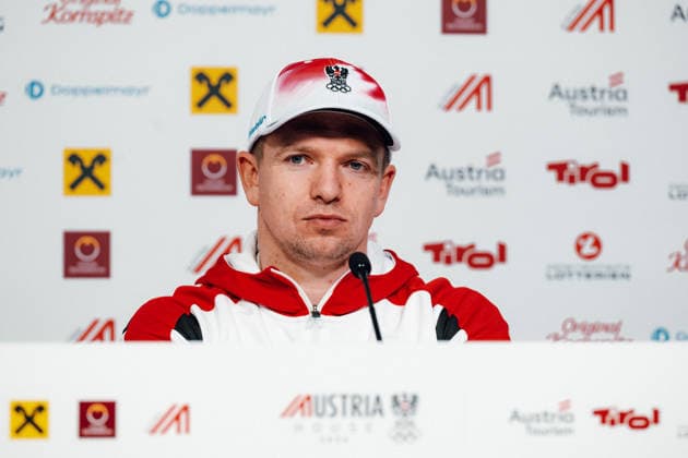 OLYMPICS - Winter Olympic Games, Olympische Spiele, Olympia, OS Milano Cortina 2026 CORTINA D AMPEZZO,ITALY,05.FEB.26 - OLYMPICS, LUGE - Winter Olympic Games Milano Cortina 2026, Austria House, preview, singles, men, press conference, PK, Pressekonferenz Rodel Austria. Image shows Wolfgang Kindl (AUT) during an interview.  GEPAxpictures xAlexanderxSolc