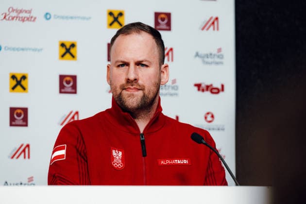 OLYMPICS - Winter Olympic Games, Olympische Spiele, Olympia, OS Milano Cortina 2026 CORTINA D AMPEZZO,ITALY,05.FEB.26 - OLYMPICS, LUGE - Winter Olympic Games Milano Cortina 2026, Austria House, preview, singles, men, press conference, PK, Pressekonferenz Rodel Austria. Image shows Christoph Iglhauser (OEOC) during an interview.  GEPAxpictures xAlexanderxSolc