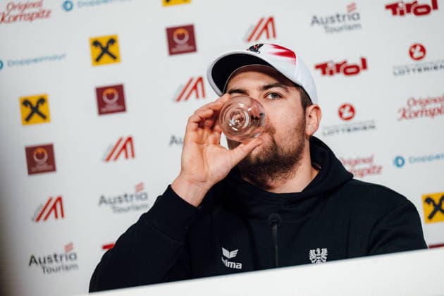 OLYMPICS - Winter Olympic Games, Olympische Spiele, Olympia, OS Milano Cortina 2026 CORTINA D AMPEZZO,ITALY,05.FEB.26 - OLYMPICS, LUGE - Winter Olympic Games Milano Cortina 2026, Austria House, preview, singles, men, press conference, PK, Pressekonferenz Rodel Austria. Image shows Nico Gleirscher (AUT) during an interview.  GEPAxpictures xAlexanderxSolc
