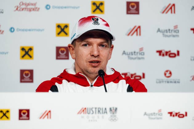 OLYMPICS - Winter Olympic Games, Olympische Spiele, Olympia, OS Milano Cortina 2026 CORTINA D AMPEZZO,ITALY,05.FEB.26 - OLYMPICS, LUGE - Winter Olympic Games Milano Cortina 2026, Austria House, preview, singles, men, press conference, PK, Pressekonferenz Rodel Austria. Image shows Wolfgang Kindl (AUT) during an interview.  GEPAxpictures xAlexanderxSolc