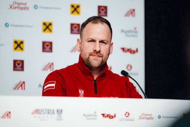 OLYMPICS - Winter Olympic Games, Olympische Spiele, Olympia, OS Milano Cortina 2026 CORTINA D AMPEZZO,ITALY,05.FEB.26 - OLYMPICS, LUGE - Winter Olympic Games Milano Cortina 2026, Austria House, preview, singles, men, press conference, PK, Pressekonferenz Rodel Austria. Image shows Christoph Iglhauser (OEOC) during an interview.  GEPAxpictures xAlexanderxSolc