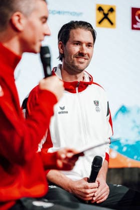 OLYMPICS - Winter Olympic Games, Olympische Spiele, Olympia, OS Milano Cortina 2026 CORTINA D AMPEZZO,ITALY,05.FEB.26 - OLYMPICS - Winter Olympic Games Milano Cortina 2026, media opening Austria House, preview. Image shows Ingemar Mayer (OEOC) during an interview.  GEPAxpictures xAlexanderxSolc
