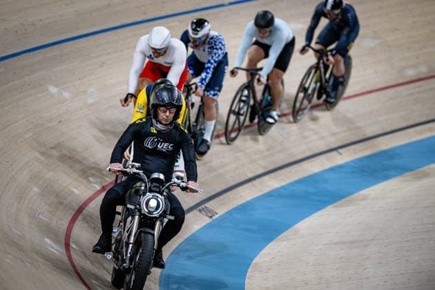 SPIEGEL Luca, MINCHEV Yordanov Miroslav, LIVANOS Konstantinos, SANCHEZ GARMENDIA Esteban, DANYLCHUK Bohdan, ZAITSAU Artsiom UEC Track Cycling European Championships Konya 2026 SPIEGEL Luca GER Germany MINCHEV Yordanov Miroslav BUL Bulgaria LIVANOS Konstantinos GRE Greece SANCHEZ GARMENDIA Esteban ESP Spain DANYLCHUK Bohdan UKR Ukraine ZAITSAU Artsiom BEL Belarus landscape format landscape horizontal Landscape Event Event UEC Track Cycling European Championships 2026 Category Category Cycling Track Cycling European Championships Location Location Asia Türkiye Konya Discipline Keirin Category Elite Men Distance m Date Date 05 02 2026 Thursday Day 5