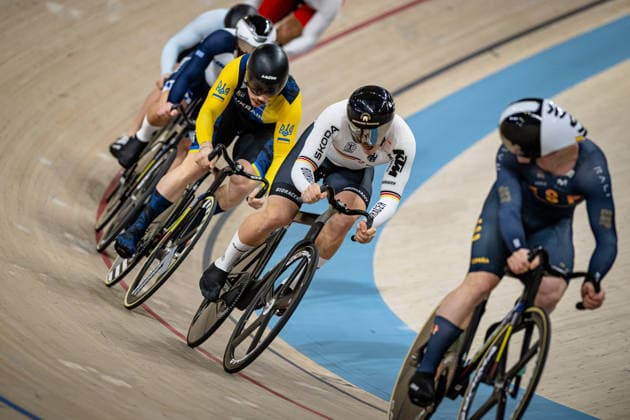 SPIEGEL Luca, MINCHEV Yordanov Miroslav, LIVANOS Konstantinos, SANCHEZ GARMENDIA Esteban, DANYLCHUK Bohdan, ZAITSAU Artsiom UEC Track Cycling European Championships Konya 2026 SPIEGEL Luca GER Germany MINCHEV Yordanov Miroslav BUL Bulgaria LIVANOS Konstantinos GRE Greece SANCHEZ GARMENDIA Esteban ESP Spain DANYLCHUK Bohdan UKR Ukraine ZAITSAU Artsiom BEL Belarus Landscape format landscape horizontal Landscape Event Event UEC Track Cycling European Championships 2026 Category Category Cycling Track Cycling European Championships Location Location Asia Türkiye Konya Discipline Keirin Category Elite Men Distance m Date Date 05 02 2026 Thursday Day 5
