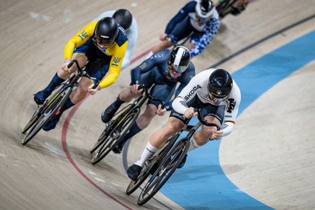 SPIEGEL Luca, MINCHEV Yordanov Miroslav, LIVANOS Konstantinos, SANCHEZ GARMENDIA Esteban, DANYLCHUK Bohdan, ZAITSAU Artsiom UEC Track Cycling European Championships Konya 2026 SPIEGEL Luca GER Germany MINCHEV Yordanov Miroslav BUL Bulgaria LIVANOS Konstantinos GRE Greece SANCHEZ GARMENDIA Esteban ESP Spain DANYLCHUK Bohdan UKR Ukraine ZAITSAU Artsiom BEL Belarus Landscape format landscape horizontal Landscape Event Event UEC Track Cycling European Championships 2026 Category Category Cycling Track Cycling European Championships Location Location Asia Türkiye Konya Discipline Keirin Category Elite Men Distance m Date Date 05 02 2026 Thursday Day 5