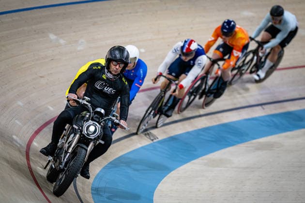 HELAL Rayan, PREDOMO Mattia, VADAPALAS Eimantas, LENEMAN Loris, HLOVA Aliaksandr UEC Track Cycling European Championships Konya 2026 HELAL Rayan FRA France PREDOMO Mattia ITA Italy VADAPALAS Eimantas LTU Lithuania LENEMAN Loris NED Netherlands HLOVA Aliaksandr BLR Belarus Landscape horizontal Landscape Event Event UEC Track Cycling European Championships 2026 Category Category Cycling Track Cycling European Championships Location Location Asia Türkiye Konya Discipline Keirin Category Elite Men Distance m Date Date 05 02 2026 Thursday Day 5