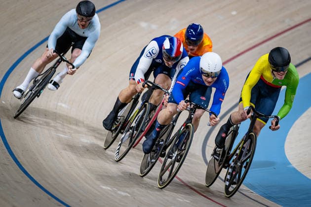 HELAL Rayan, PREDOMO Mattia, VADAPALAS Eimantas, LENEMAN Loris, HLOVA Aliaksandr UEC Track Cycling European Championships Konya 2026 HELAL Rayan FRA France PREDOMO Mattia ITA Italy VADAPALAS Eimantas LTU Lithuania LENEMAN Loris NED Netherlands HLOVA Aliaksandr BLR Belarus Landscape horizontal Landscape Event Event UEC Track Cycling European Championships 2026 Category Category Cycling Track Cycling European Championships Location Location Asia Türkiye Konya Discipline Keirin Category Elite Men Distance m Date Date 05 02 2026 Thursday Day 5