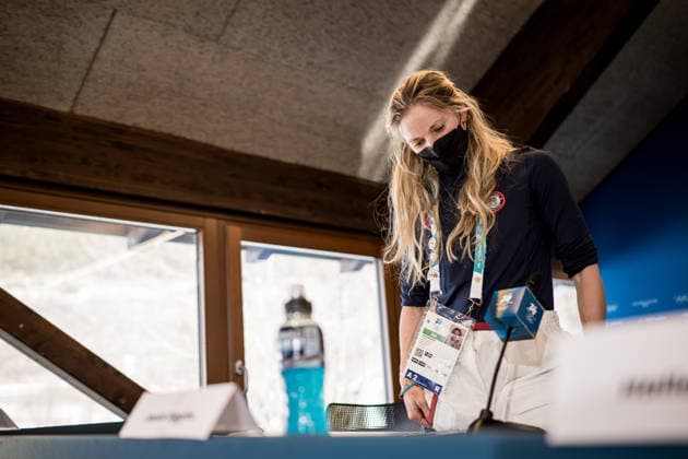 260205 Jessie Diggins of the United States at a press conference, PK, Pressekonferenz during day -1 of the 2026 Winter Olympics on February 5, 2026 in Val di Fiemme. Photo: Maxim Thore BILDBYRAN kod MT MT0955 skidor cross-country skiing langrenn Olympic Games, Olympische Spiele, Olympia, OS olympics winter olympics os ol olympiska spel vinter-os olympiske leker milano cortina 2026 milan cortina 2026 milano cortina 2026 olympic games milano cortina 2026 winter olympic games milano cortina-os milano cortina-ol vinter-ol -1 bbeng presskonferens pressekonferanse *** 260205 Jessie Diggins of the United States at a press conference during day 1 of the 2026 Winter Olympics on February 5, 2026 in Val di Fiemme Photo Maxim Thore BILDBYRAN kod MT MT0955 skidor cross country skiing langrenn olympic games olympics winter olympics os ol olympiska spel vinter os olympiske leker milano cortina 2026 milan cortina 2026 milano cortina 2026 olympic games milano cortina 2026 winter olympic games milano cortina os milano cortina ol vinter ol 1 bbeng presskonferens pressekonferanse  Copyright: MAXIMxTHORE BB260205MT055