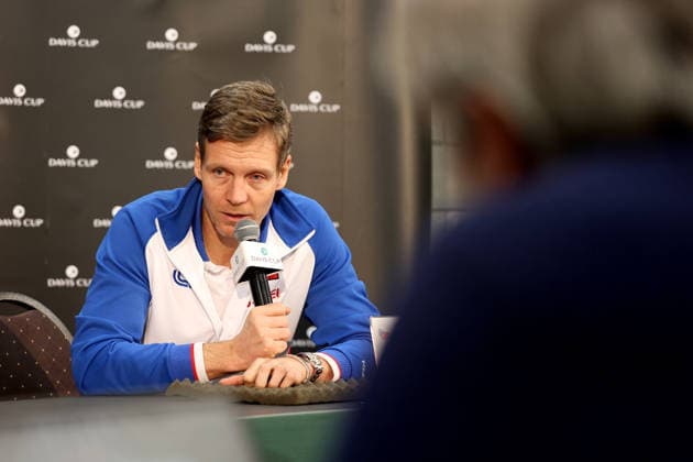 press conference, PK, Pressekonferenz with Czech tennis team captain Tomas Berdych ahead of the Davis Cup qualifiers match Czech Republic - Sweden, in Jihlava, Czech Republic, on February 5, 2026. (CTKxPhoto LiborxPlihal) CTKPhotoP2026020503477  CTKPhotoP2026020503477