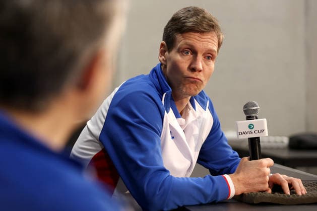press conference, PK, Pressekonferenz with Czech tennis team captain Tomas Berdych ahead of the Davis Cup qualifiers match Czech Republic - Sweden, in Jihlava, Czech Republic, on February 5, 2026. (CTKxPhoto LiborxPlihal) CTKPhotoP2026020503552  CTKPhotoP2026020503552