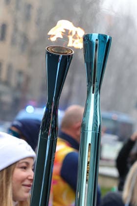 Milano Cortina 2026 - XXV Olympic Winter games, Winterspiele,Spiele, Summer games Sesto San Giovanni (MI) - Italy Thursday , February 5 , 2026 Journey of the Olympic Flame Milano Cortina 2026 to Milan  Copyright: xSergioxBisi IPAxSportx xipa-agency.netx xx IPA_70989107 IPA_Agency_IPA70989107