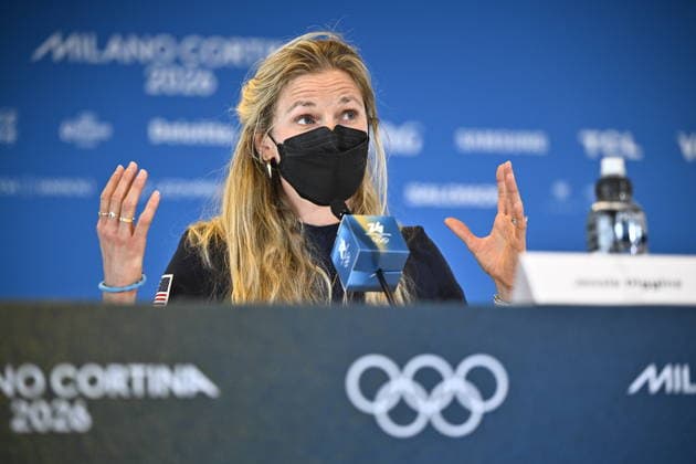 VAL DI FIEMME, ITALY 20260205 Jessie Diggins, USA, during a press conference, PK, Pressekonferenz before the start of the Olympics. *** The image is included in the SPORTS PACKAGE. For others PAYMENT IMAGE ** VAL DI FIEMME ITALY x10430x *** VAL DI FIEMME, ITALY 20260205 Jessie Diggins, USA, during a press conference before the start of the Olympics The image is included in the SPORTS PACKAGE For others PAYMENT IMAGE VAL DI FIEMME ITALY x10430x  Copyright: xChristinexOlsson TTx 2026 OLYMPICS CROSS-COUNTRY SKIING