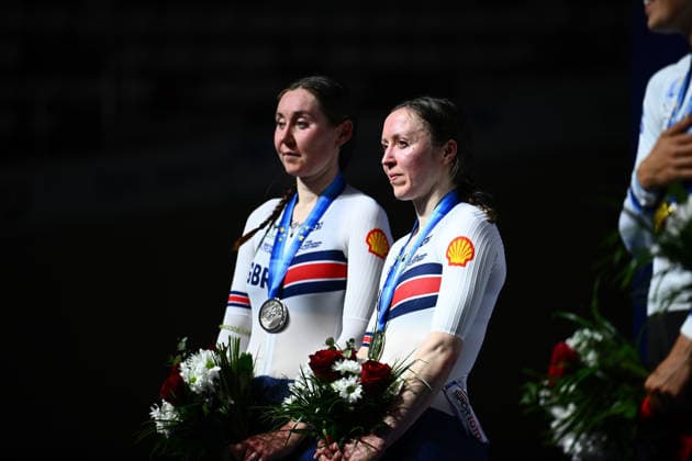 2026 UEC Track Elite European Championships Picture by Olly Hassell SWpix.com - 05 02 2026 - Cycling - 2026 UEC Track Elite European Championships - Konya Velodrome, Konya, Türkiye - Women™s Madison Podium - Katie Archibald (Great Britain) and Anna Morris (Great Britain) Silver Medalists Konya Konya Velodrome Türkiye Copyright: x xSWpix.comx(t axPhotographyxHubxLtd)xOllyxHassell SWpix.comx SWP-3177-1033