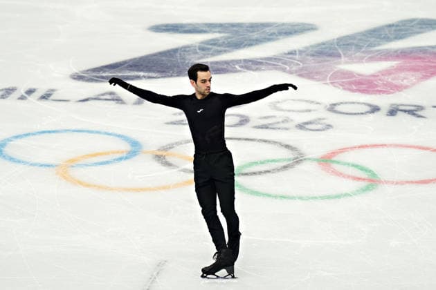 Tomas-Llorenc Guarino Sabate of Spain performs during Men s Figure skating, Eiskunstlauf practice before the start of the Milan 2026 Winter Olympic Games, Olympische Spiele, Olympia, OS at the Milano Ice Skating Arena in Milan, Italy on Wednesday, February 5, 2026.  OLY20260205105 RichardxEllis