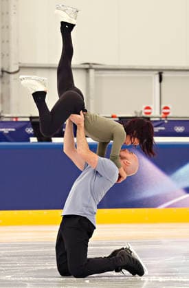 Emily Chan and Spencer Howe of USA during Pairs Figure skating, Eiskunstlauf practice before the start of the Milan 2026 Winter Olympic Games, Olympische Spiele, Olympia, OS at the Milano Ice Skating Arena in Milan, Italy on Wednesday, February 5, 2026.  OLY20260205110 RichardxEllis