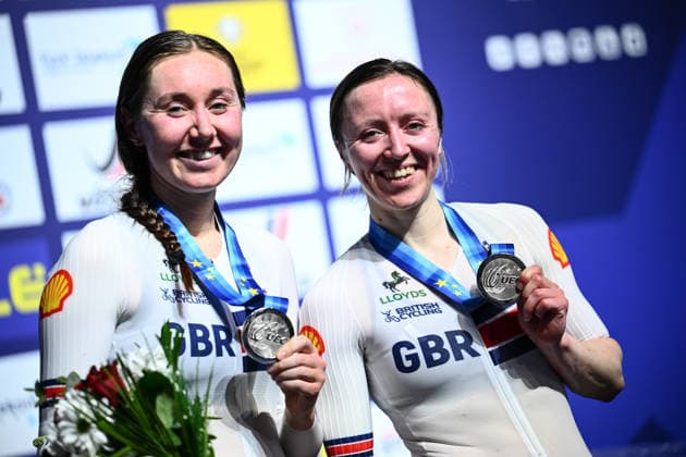 2026 UEC Track Elite European Championships Picture by Olly Hassell SWpix.com - 05 02 2026 - Cycling - 2026 UEC Track Elite European Championships - Konya Velodrome, Konya, Türkiye - Women™s Madison Podium - Katie Archibald (Great Britain) and Anna Morris (Great Britain) Silver Medalists Konya Konya Velodrome Türkiye Copyright: x xSWpix.comx(t axPhotographyxHubxLtd)xOllyxHassell SWpix.comx SWP-3177-1037