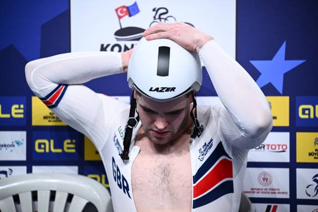 2026 UEC Track Elite European Championships Picture by Olly Hassell SWpix.com - 05 02 2026 - Cycling - 2026 UEC Track Elite European Championships - Konya Velodrome, Konya, Türkiye - Men™s Keirin - For Gold - Harry Ledingham-Horn (Great Britain) Konya Konya Velodrome Türkiye Copyright: x xSWpix.comx(t axPhotographyxHubxLtd)xOllyxHassell SWpix.comx SWP-3177-1039