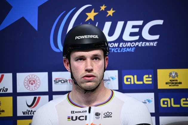 2026 UEC Track Elite European Championships Picture by Olly Hassell SWpix.com - 05 02 2026 - Cycling - 2026 UEC Track Elite European Championships - Konya Velodrome, Konya, Türkiye - Men™s Keirin - For Gold - Harry Ledingham-Horn (Great Britain) Konya Konya Velodrome Türkiye Copyright: x xSWpix.comx(t axPhotographyxHubxLtd)xOllyxHassell SWpix.comx SWP-3177-1040